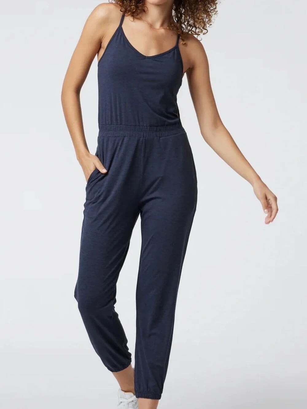 VUORI Lux Size M Navy Blue Jogger Jumpsuit Athleisure Travel Comfy - Picture 1 of 14